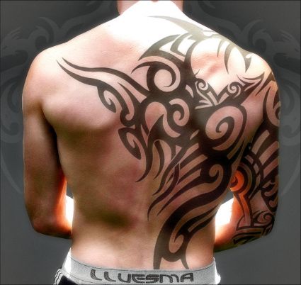 Tribal Back Tattoo For Man